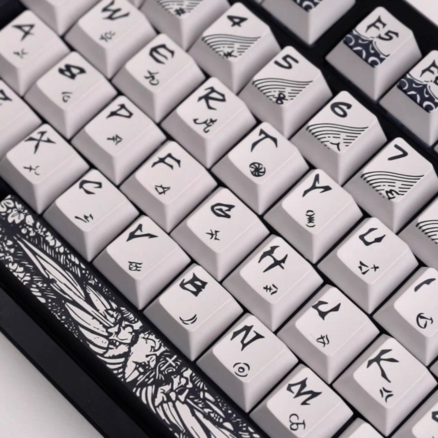 YMDK Fallen Angel Metallic Paint PBT Dye Sub Cherry Profile Keycaps For 61 64 67 68 84 87 MX Mechanical Keyboard