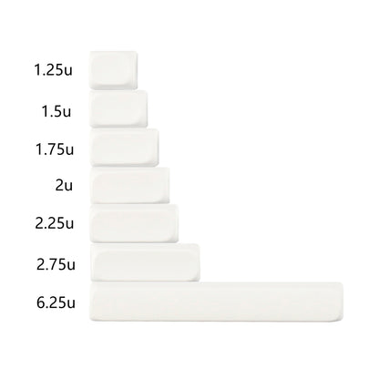 White Clear Blank Keycaps PBT PC MOA Profile Modifier Space Shift Keys 1.25u 1.5u 1.75u 2u 2.25u 2.75u 6.25u DIY