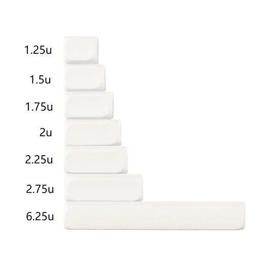 White Clear Blank Keycaps PBT PC MOA Profile Modifier Space Shift Keys 1.25u 1.5u 1.75u 2u 2.25u 2.75u 6.25u DIY