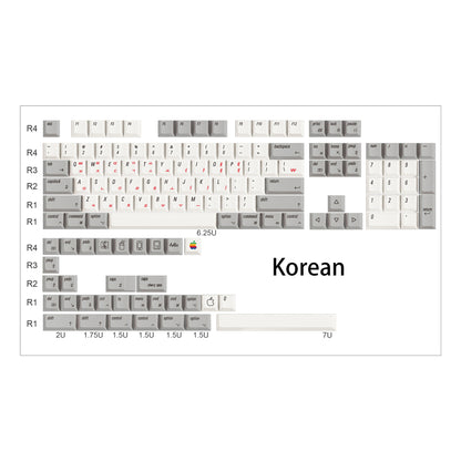 YMDK English Korean 135 Keys MAC Apple Retro Keycaps Cherry Profile PBT Dye Sublimation for 75/87/98/104/108 MX Mechanical Keyboard