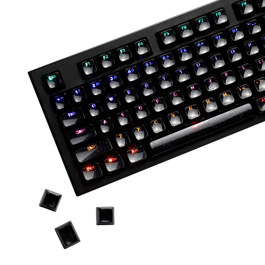 YMDK 136 Keys Jelly Black Double-shot PC Material OEM Profile Backlit Side Print Keycaps for 61/68/84/104/108 MX Mechanical Keyboard