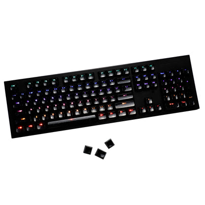YMDK 136 Keys Jelly Black Double-shot PC Material OEM Profile Backlit Side Print Keycaps for 61/68/84/104/108 MX Mechanical Keyboard