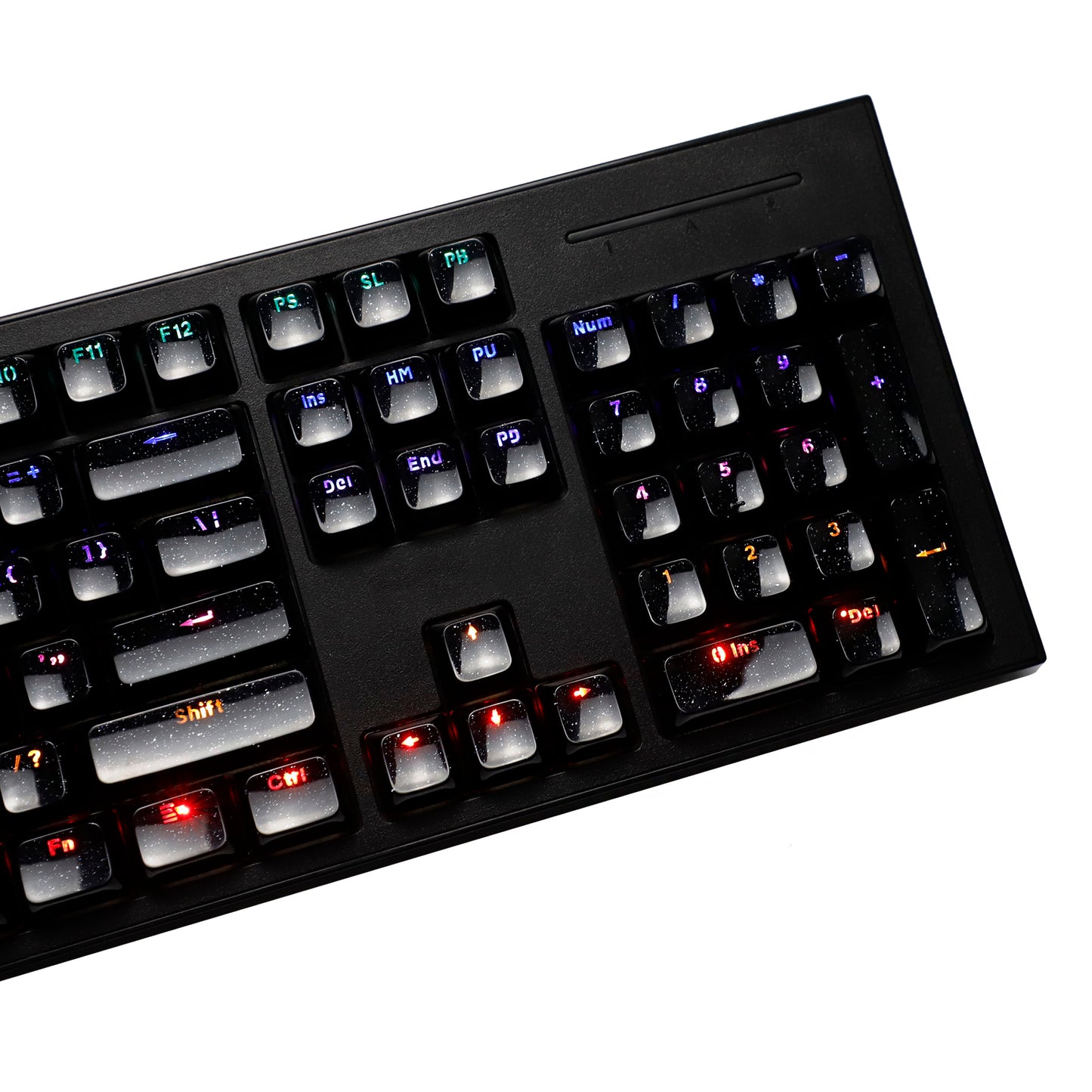 YMDK 136 Keys Jelly Black Double-shot PC Material OEM Profile Backlit Side Print Keycaps for 61/68/84/104/108 MX Mechanical Keyboard