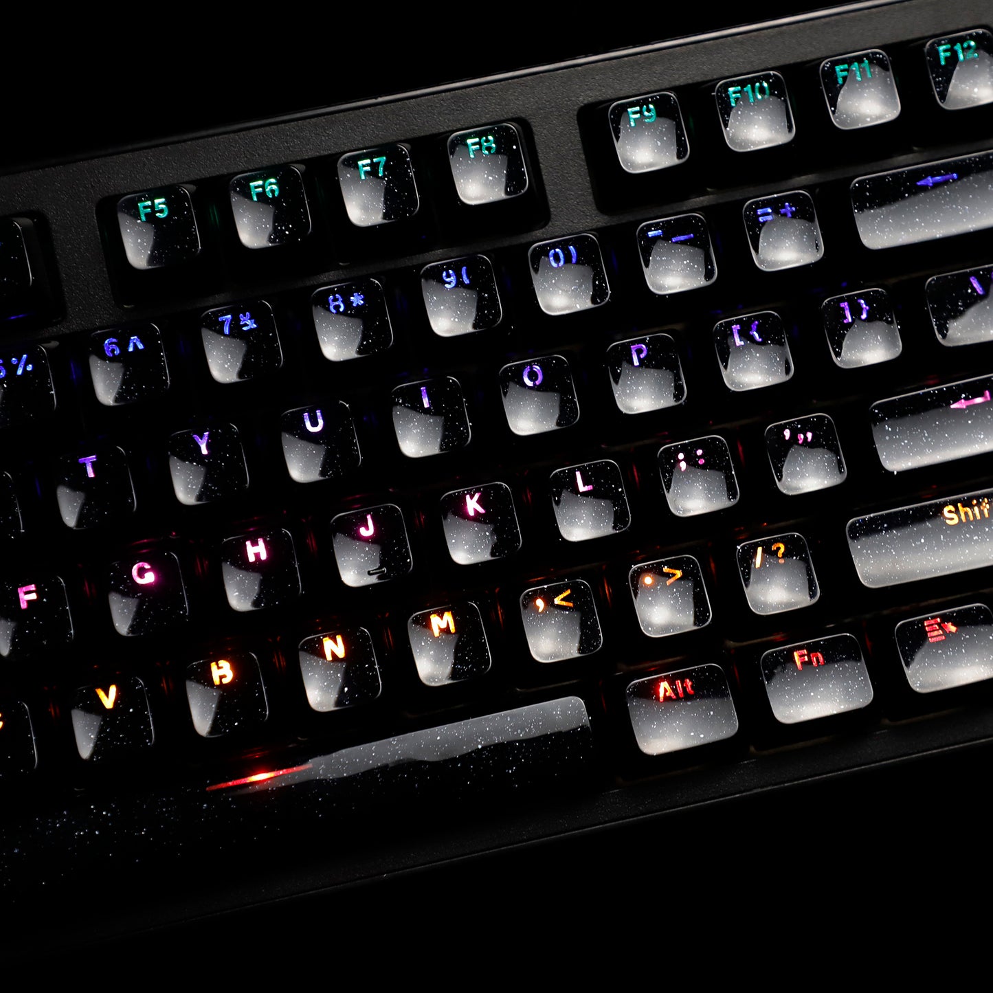 YMDK 136 Keys Jelly Black Double-shot PC Material OEM Profile Backlit Side Print Keycaps for 61/68/84/104/108 MX Mechanical Keyboard