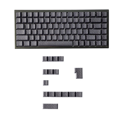 YMDK 100 Key Carbon Fiber Texture Key Caps Black Sidelit PBT Cherry Profile Custom Keycap for 61/64/68/84/87 MX Mechanical Keyboards