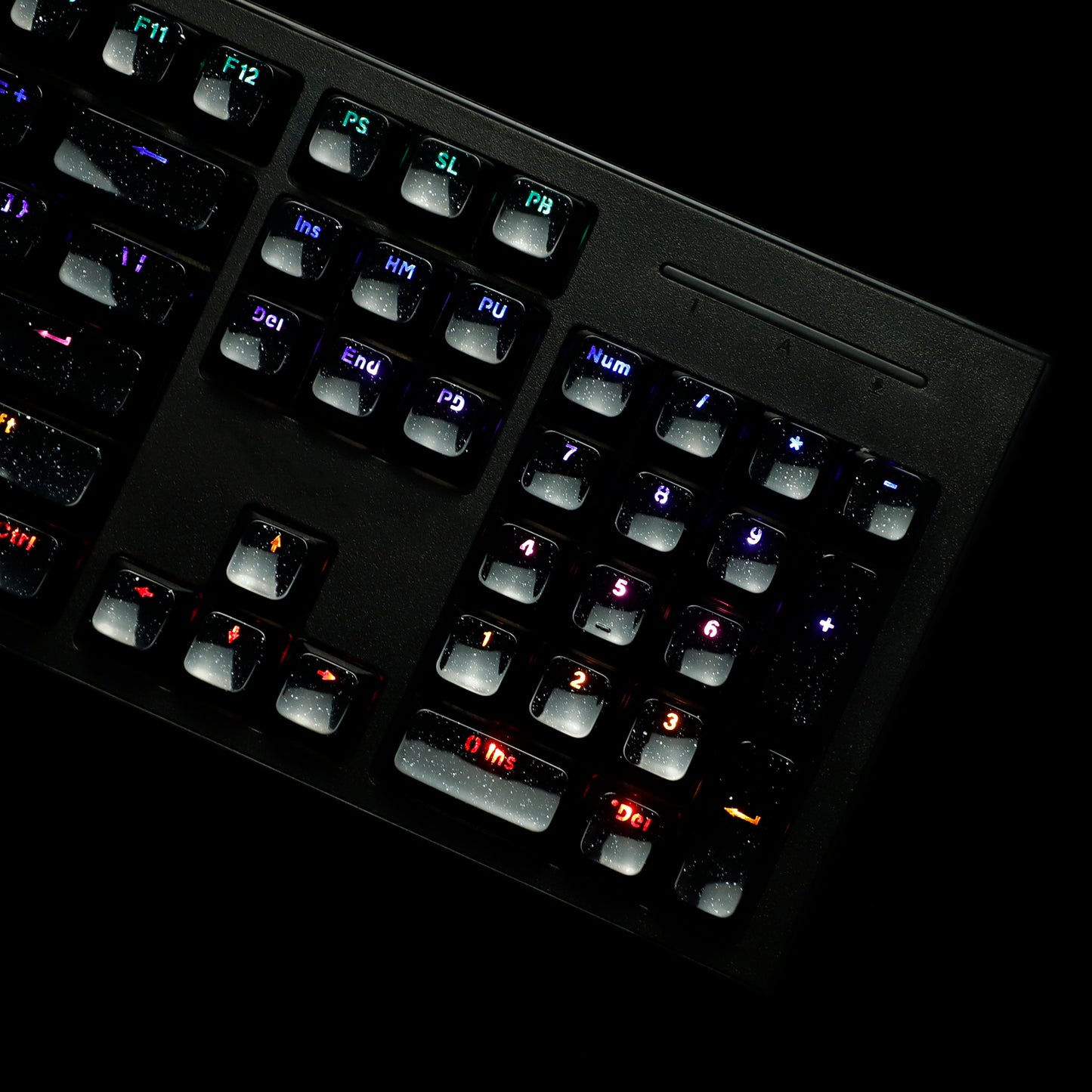 YMDK 136 Keys Jelly Black Double-shot PC Material OEM Profile Backlit Side Print Keycaps for 61/68/84/104/108 MX Mechanical Keyboard
