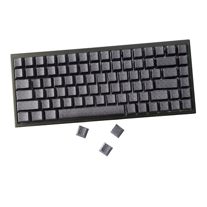 YMDK 100 Key Carbon Fiber Texture Key Caps Black Sidelit PBT Cherry Profile Custom Keycap for 61/64/68/84/87 MX Mechanical Keyboards