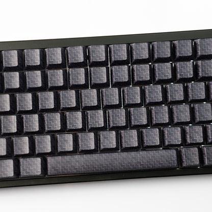 YMDK 100 Key Carbon Fiber Texture Key Caps Black Sidelit PBT Cherry Profile Custom Keycap for 61/64/68/84/87 MX Mechanical Keyboards
