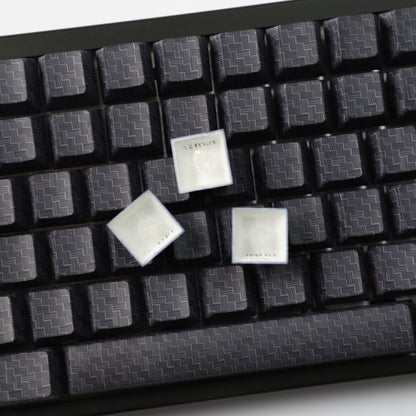 YMDK 100 Key Carbon Fiber Texture Key Caps Black Sidelit PBT Cherry Profile Custom Keycap for 61/64/68/84/87 MX Mechanical Keyboards