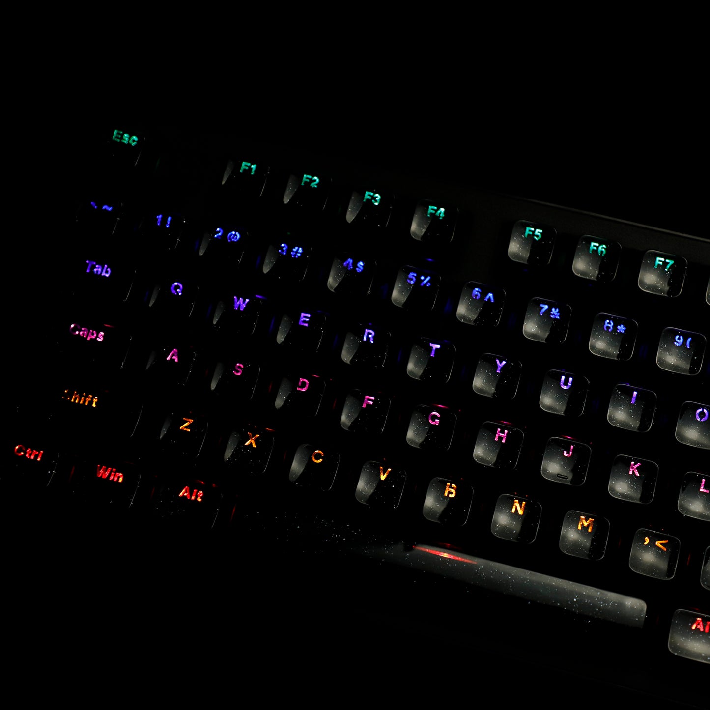 YMDK 136 Keys Jelly Black Double-shot PC Material OEM Profile Backlit Side Print Keycaps for 61/68/84/104/108 MX Mechanical Keyboard