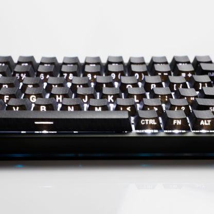 YMDK 100 Key Carbon Fiber Texture Key Caps Black Sidelit PBT Cherry Profile Custom Keycap for 61/64/68/84/87 MX Mechanical Keyboards