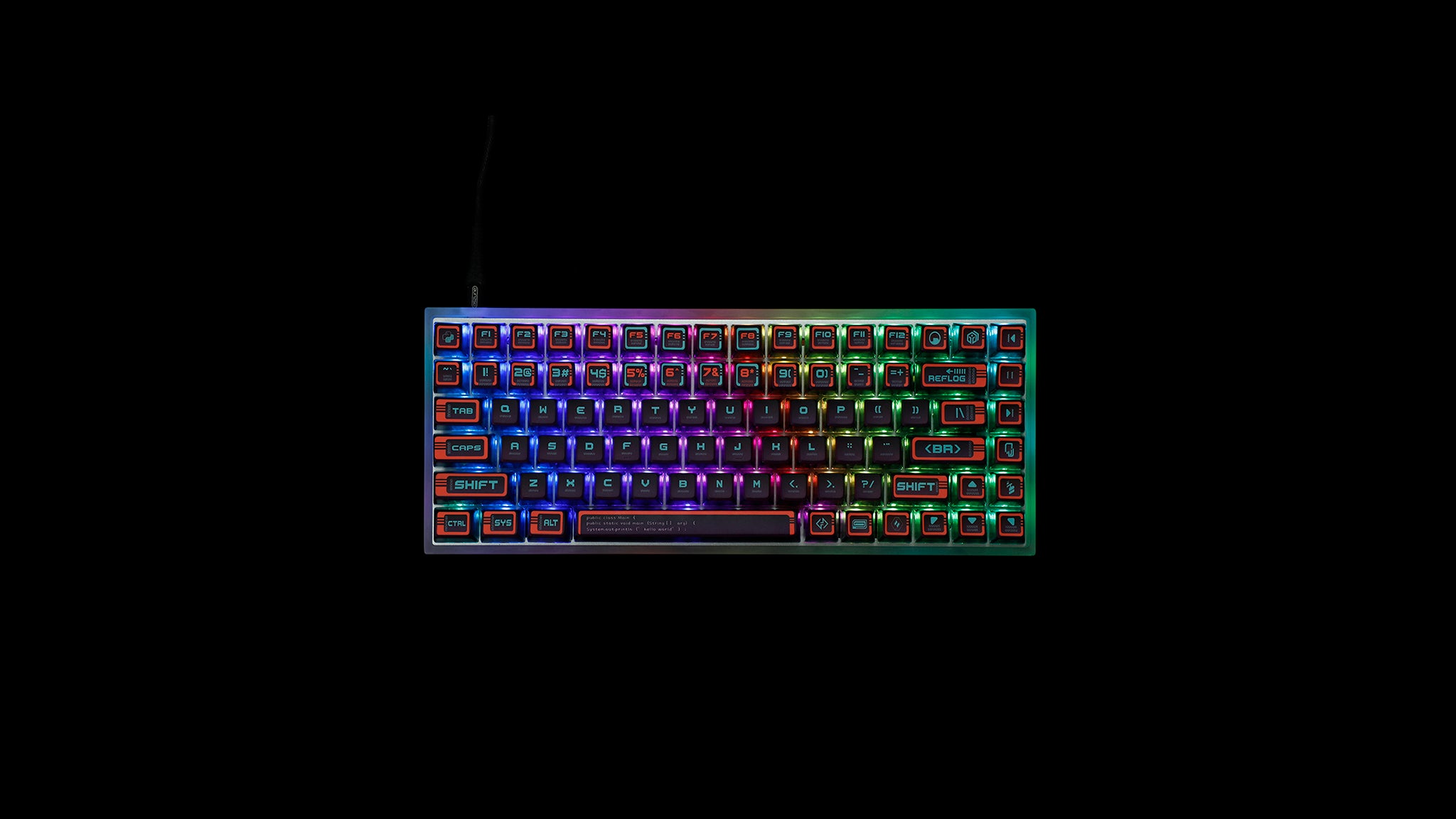 EPOMAKER Mini Cat 64 60% Hot Swappable Acrylic RGB Wired Mechanical Gaming Keyboard, VIA QMK Programmable with Dye Sublimation PBT Keycaps for Mac Win