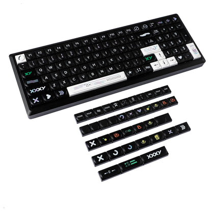 YMDK Bricks Full Set 138 keys Keycaps Classic Blocks Theme Color UV Print Frosted Low Profile Keycap for Mechanical Keyboard 104 87 84 68 61