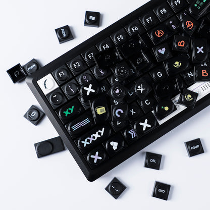 YMDK Bricks Full Set 138 keys Keycaps Classic Blocks Theme Color UV Print Frosted Low Profile Keycap for Mechanical Keyboard 104 87 84 68 61