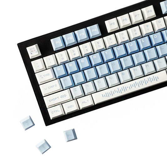 YMDK 143 Snow Future keycaps Little Snowman Cute Minimalist Style Cherry Profile Dye Sub Custom Keycap for 75/87/98/104/108 MX Mechanical Keyboard