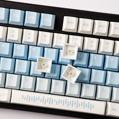 YMDK 143 Snow Future keycaps Little Snowman Cute Minimalist Style Cherry Profile Dye Sub Custom Keycap for 75/87/98/104/108 MX Mechanical Keyboard