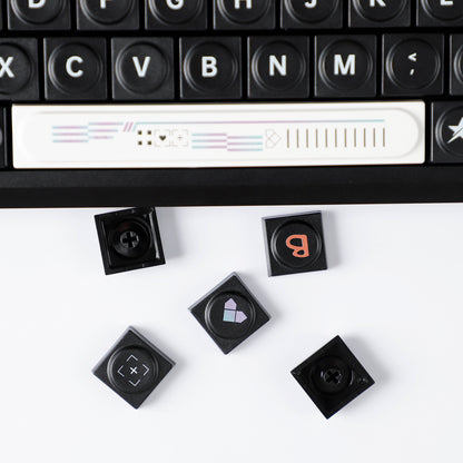 YMDK Bricks Full Set 138 keys Keycaps Classic Blocks Theme Color UV Print Frosted Low Profile Keycap for Mechanical Keyboard 104 87 84 68 61