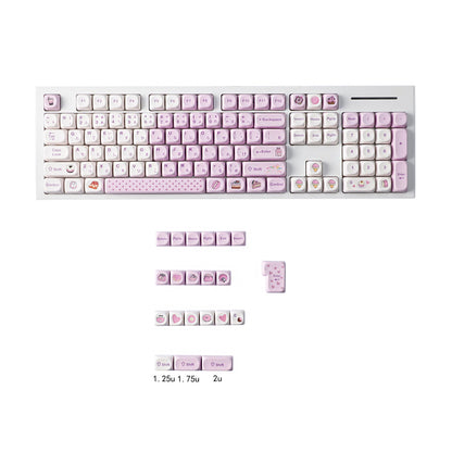 YMDK Taro Paste Bobo Theme Keycap 125 keys MOA Profile PBT  Material Dye Sub Keycaps for 61/68/84/87/98/100 MX Mechanical Keyboard