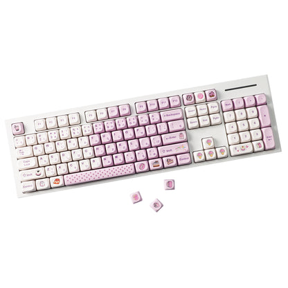 YMDK Taro Paste Bobo Theme Keycap 125 keys MOA Profile PBT  Material Dye Sub Keycaps for 61/68/84/87/98/100 MX Mechanical Keyboard
