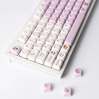 YMDK Taro Paste Bobo Theme Keycap 125 keys MOA Profile PBT  Material Dye Sub Keycaps for 61/68/84/87/98/100 MX Mechanical Keyboard
