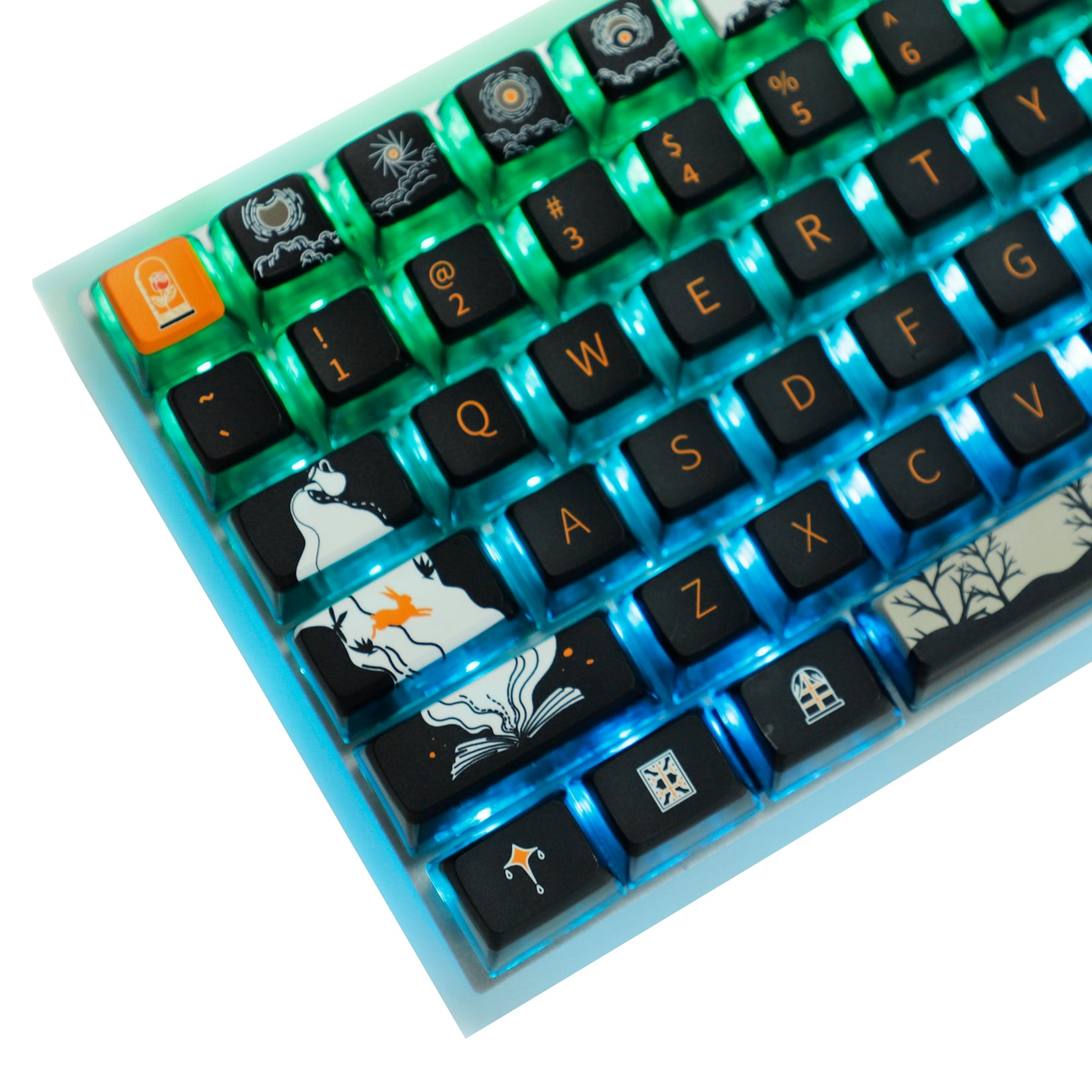 YMDK Dark Fairy Tale Pudding Smoky Keycaps（ASA Profile PBT Backlit）