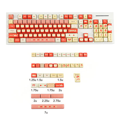 YMDK Red Apple 143 Keys MOA Profile PBT Dye-Sub Keycaps for 61/68/84/104/108 Mechanical Keyboard