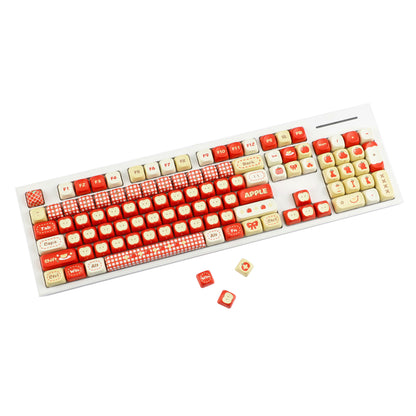 YMDK Red Apple 143 Keys MOA Profile PBT Dye-Sub Keycaps for 61/68/84/104/108 Mechanical Keyboard