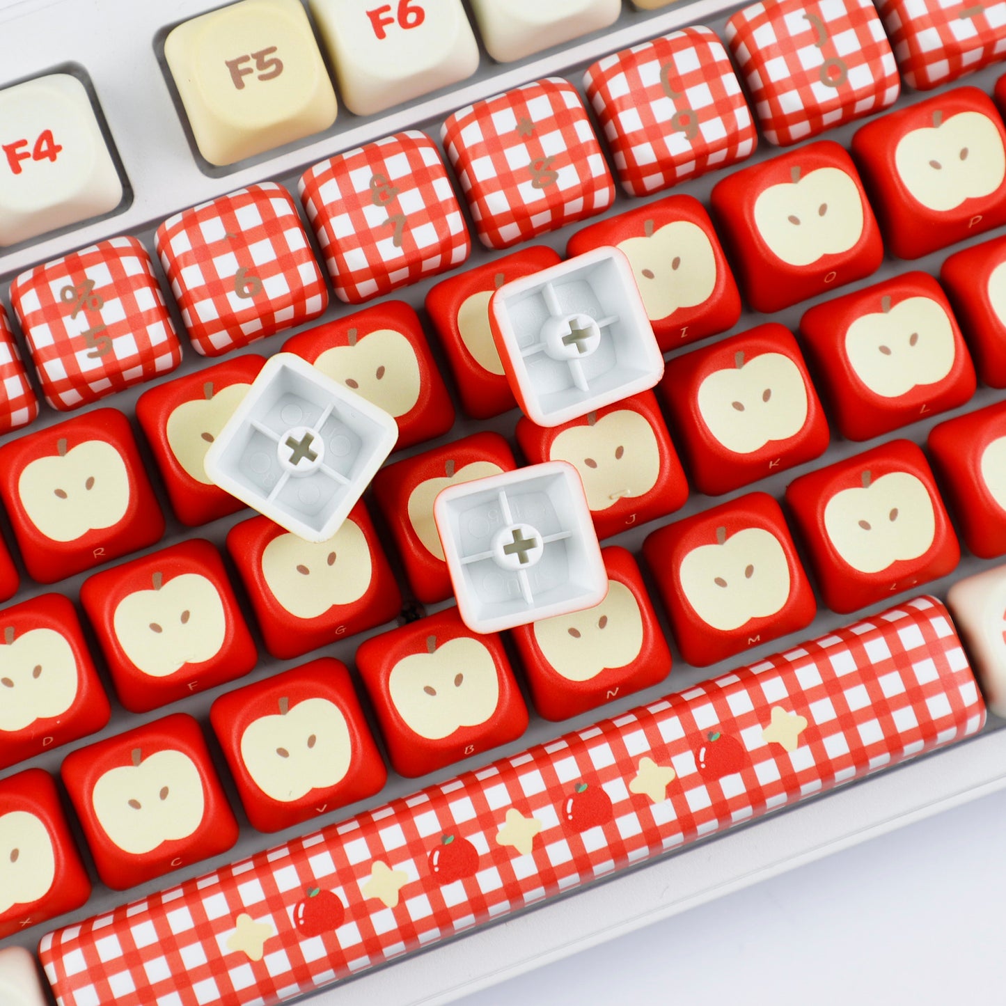YMDK Red Apple 143 Keys MOA Profile PBT Dye-Sub Keycaps for 61/68/84/104/108 Mechanical Keyboard