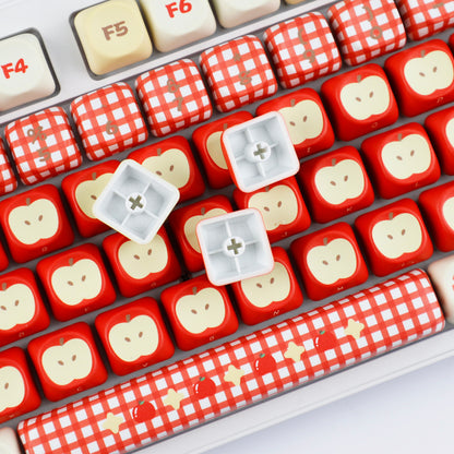 YMDK Red Apple 143 Keys MOA Profile PBT Dye-Sub Keycaps for 61/68/84/104/108 Mechanical Keyboard
