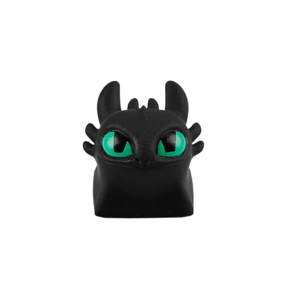 YMDK Black White Dragon Novelty Keycap Personalized Handmade Resin Creativity Custom Keycaps for MX Mechanical Keyboards