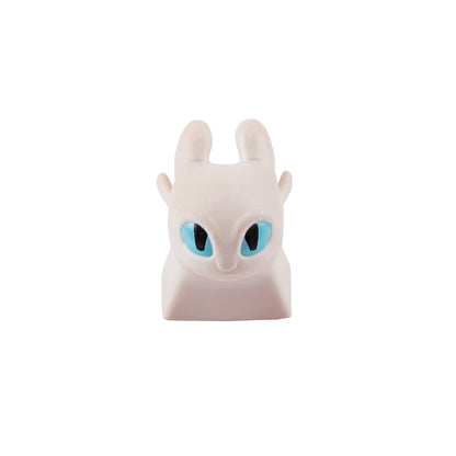 YMDK Black White Dragon Novelty Keycap Personalized Handmade Resin Creativity Custom Keycaps for MX Mechanical Keyboards