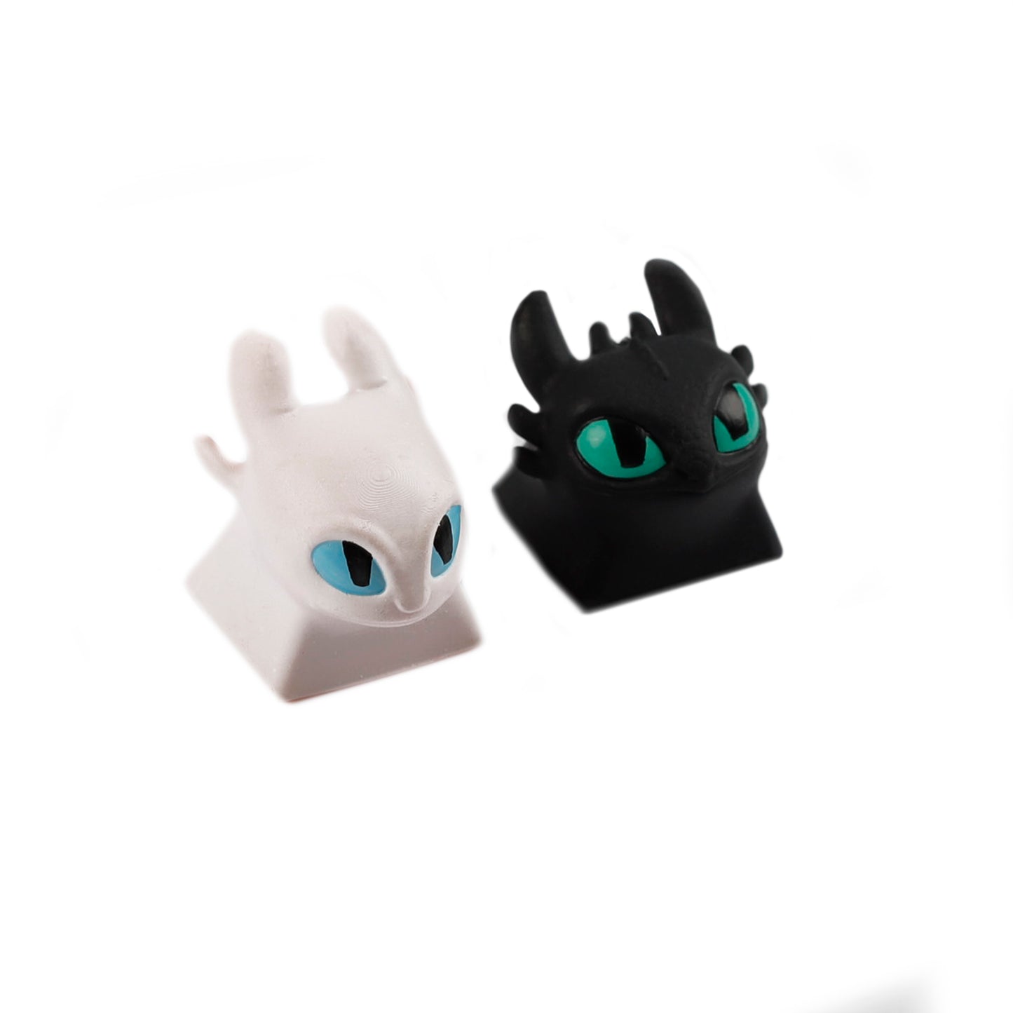 YMDK Black White Dragon Novelty Keycap Personalized Handmade Resin Creativity Custom Keycaps for MX Mechanical Keyboards