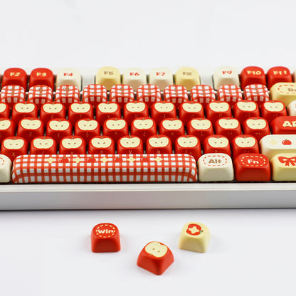YMDK Red Apple 143 Keys MOA Profile PBT Dye-Sub Keycaps for 61/68/84/104/108 Mechanical Keyboard