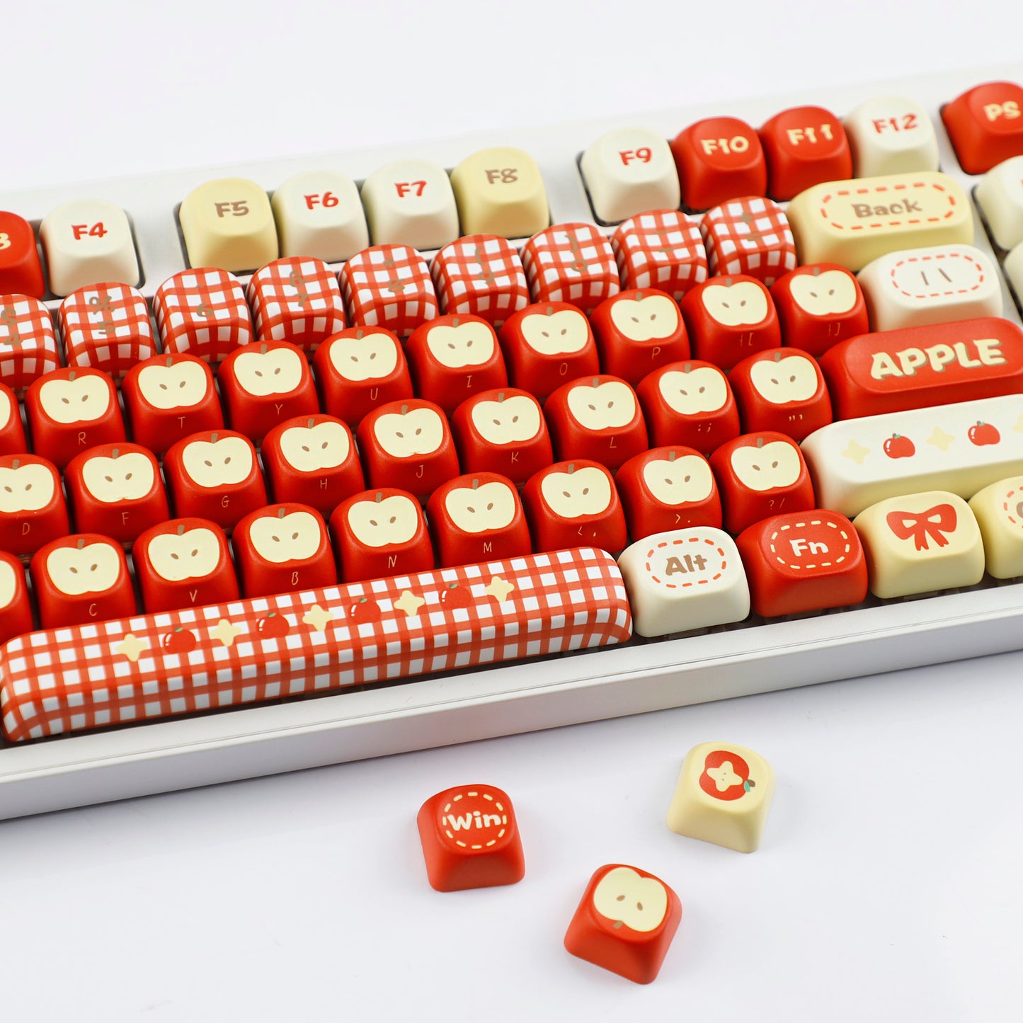 YMDK Red Apple 143 Keys MOA Profile PBT Dye-Sub Keycaps for 61/68/84/104/108 Mechanical Keyboard
