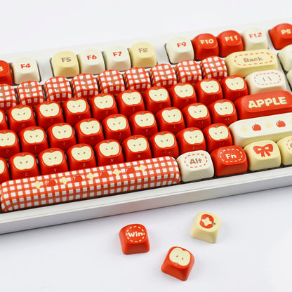 YMDK Red Apple 143 Keys MOA Profile PBT Dye-Sub Keycaps for 61/68/84/104/108 Mechanical Keyboard