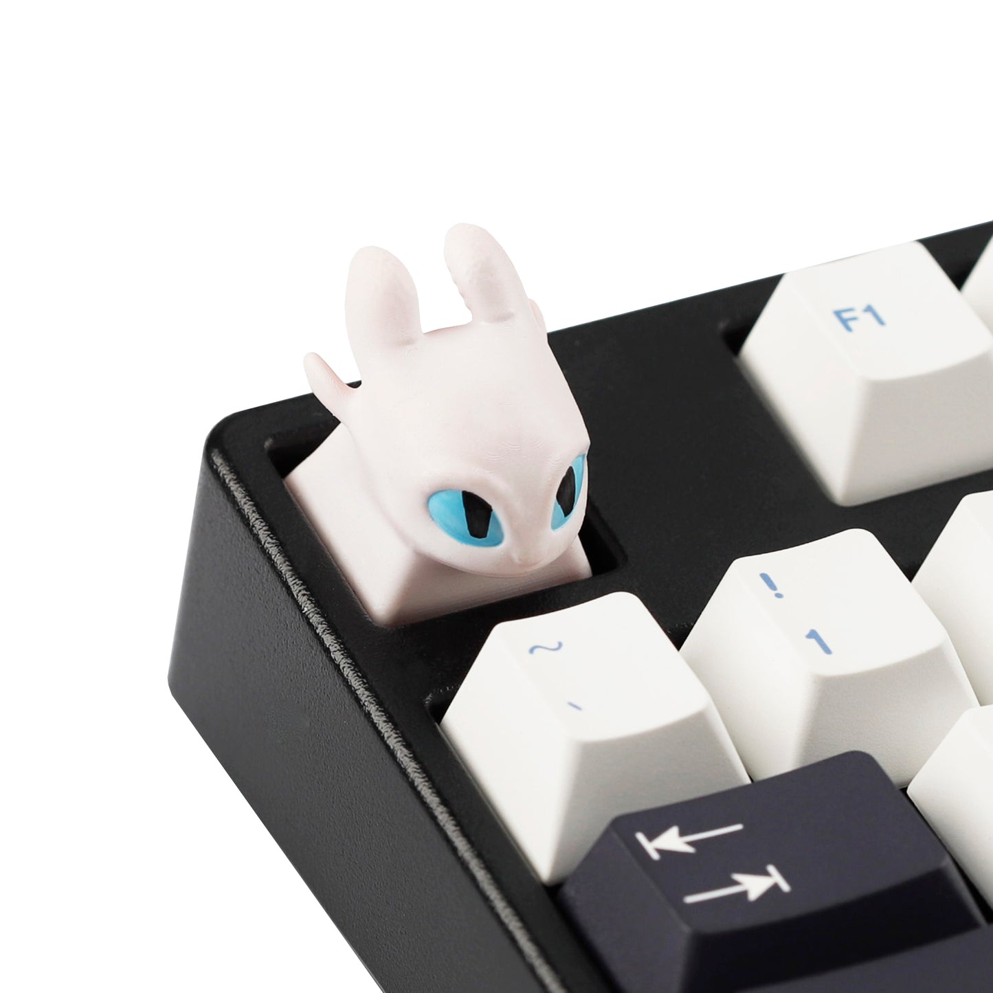 YMDK Black White Dragon Novelty Keycap Personalized Handmade Resin Creativity Custom Keycaps for MX Mechanical Keyboards