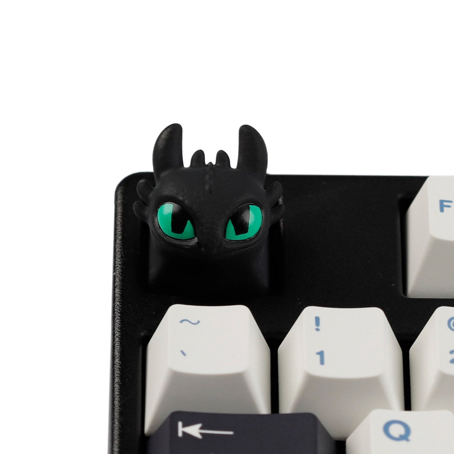 YMDK Black White Dragon Novelty Keycap Personalized Handmade Resin Creativity Custom Keycaps for MX Mechanical Keyboards