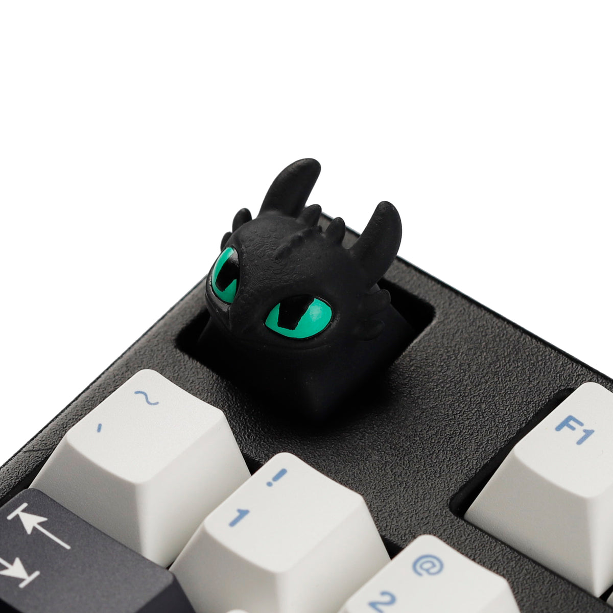 YMDK Black White Dragon Novelty Keycap Personalized Handmade Resin Creativity Custom Keycaps for MX Mechanical Keyboards