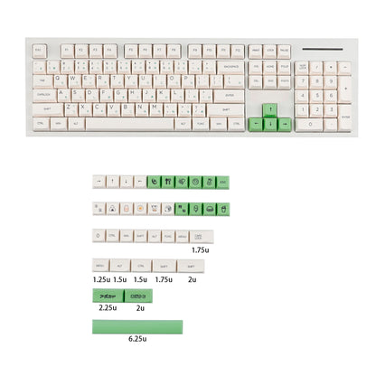 YMDK Avocado PBT Keycaps XDA Profile 140 Keys Dye-Sub for 61/64/68/84/87/100/104/108 MX Mechanical Keyboard