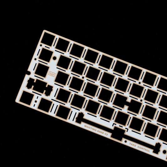 YMDK 60% Layout Switch Plate, Immersion Gold FR4 / Carbon Fiber Keyboard Positioning Plate Compatible with Wooting 60HE Mechanical Keyboard