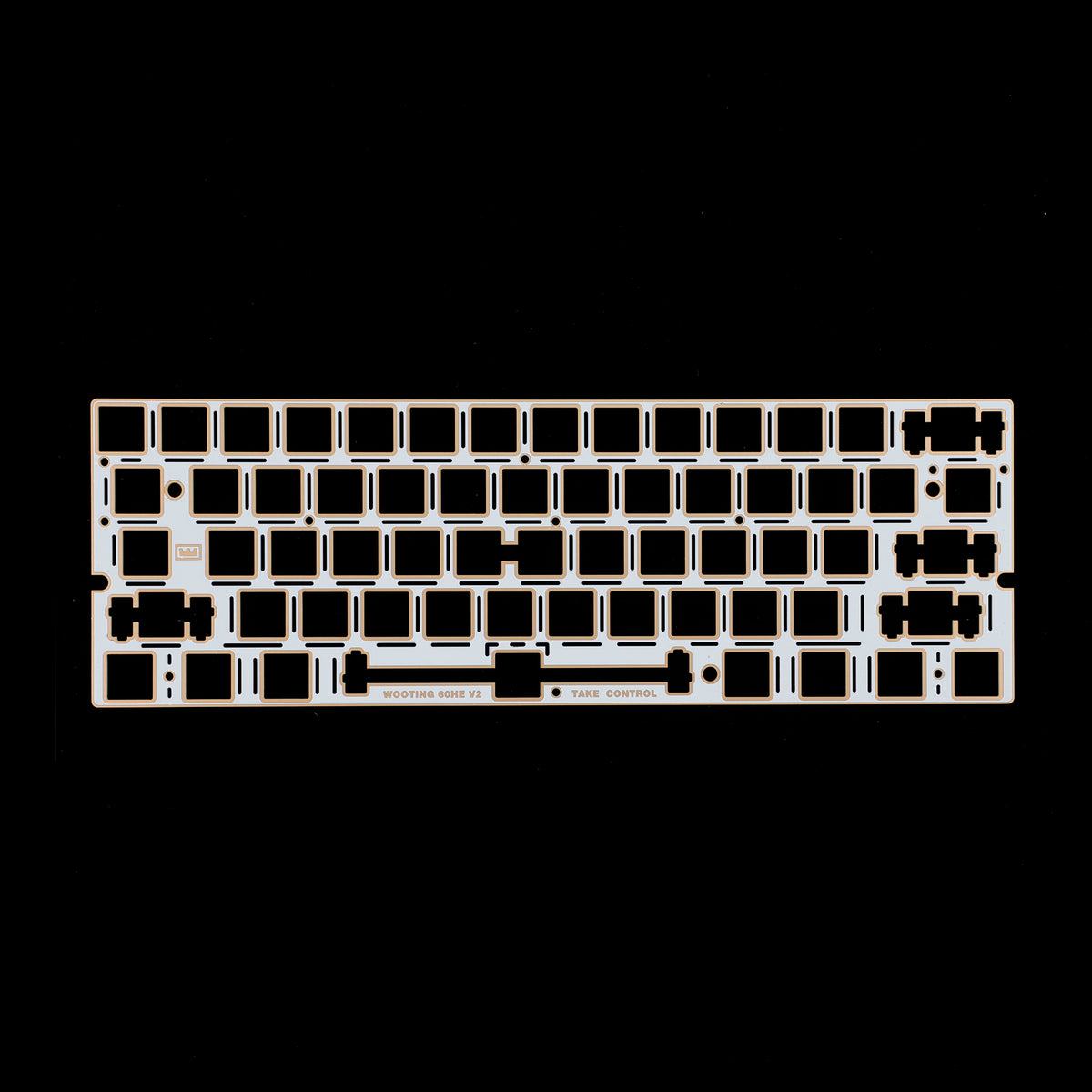 YMDK 60% Layout Switch Plate, Immersion Gold FR4 / Carbon Fiber Keyboard Positioning Plate Compatible with Wooting 60HE Mechanical Keyboard