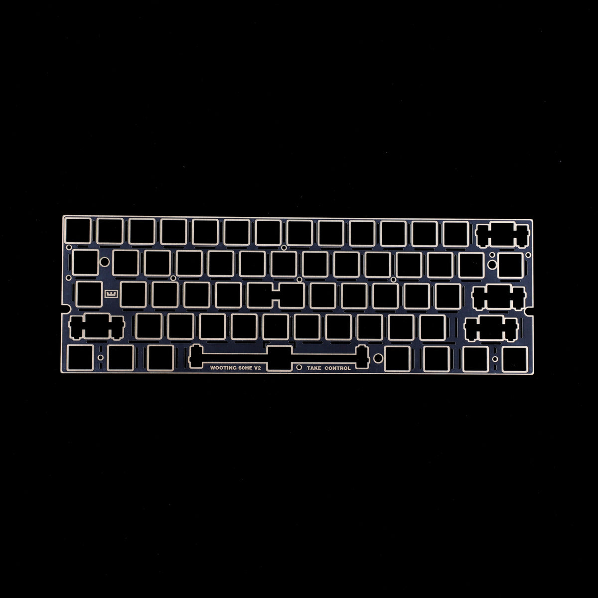 YMDK 60% Layout Switch Plate, Immersion Gold FR4 / Carbon Fiber Keyboard Positioning Plate Compatible with Wooting 60HE Mechanical Keyboard