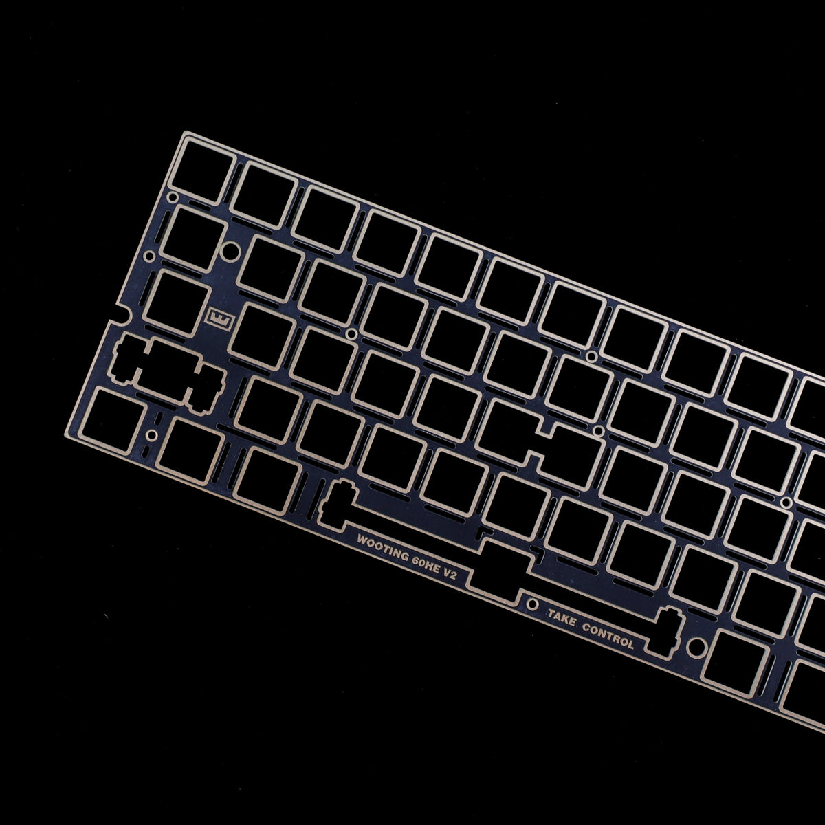 YMDK 60% Layout Switch Plate, Immersion Gold FR4 / Carbon Fiber Keyboard Positioning Plate Compatible with Wooting 60HE Mechanical Keyboard