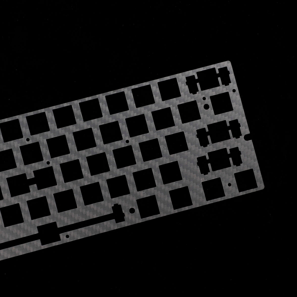 YMDK 60% Layout Switch Plate, Immersion Gold FR4 / Carbon Fiber Keyboard Positioning Plate Compatible with Wooting 60HE Mechanical Keyboard