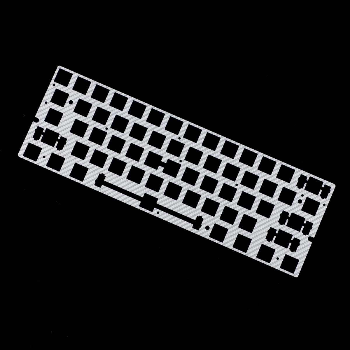 YMDK 60% Layout Switch Plate, Immersion Gold FR4 / Carbon Fiber Keyboard Positioning Plate Compatible with Wooting 60HE Mechanical Keyboard
