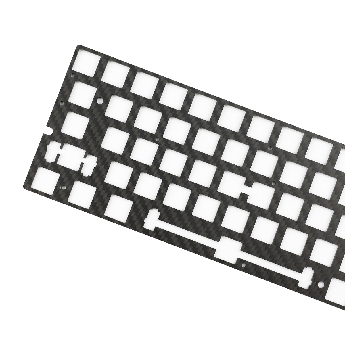 YMDK 60% Layout Switch Plate, Immersion Gold FR4 / Carbon Fiber Keyboard Positioning Plate Compatible with Wooting 60HE Mechanical Keyboard