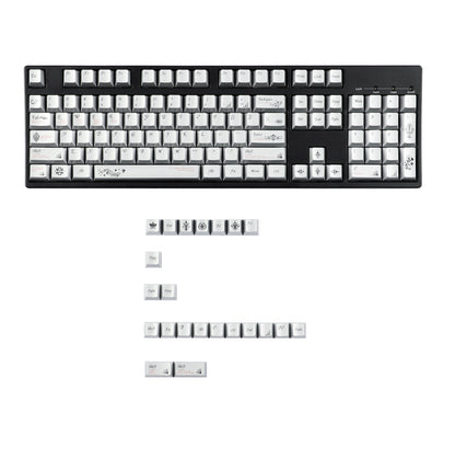 YMDK 126 keys Key of Time Theme Cherry Profile Metal Texture Keycaps Five-sided Dye Sub UV Print Keycap for 61/68/75/87/96/100/104/108 MX Mechanical Keyboard