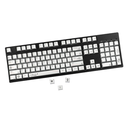 YMDK 126 keys Key of Time Theme Cherry Profile Metal Texture Keycaps Five-sided Dye Sub UV Print Keycap for 61/68/75/87/96/100/104/108 MX Mechanical Keyboard