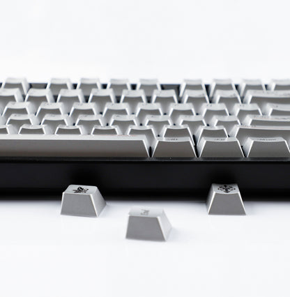 YMDK 126 keys Key of Time Theme Cherry Profile Metal Texture Keycaps Five-sided Dye Sub UV Print Keycap for 61/68/75/87/96/100/104/108 MX Mechanical Keyboard