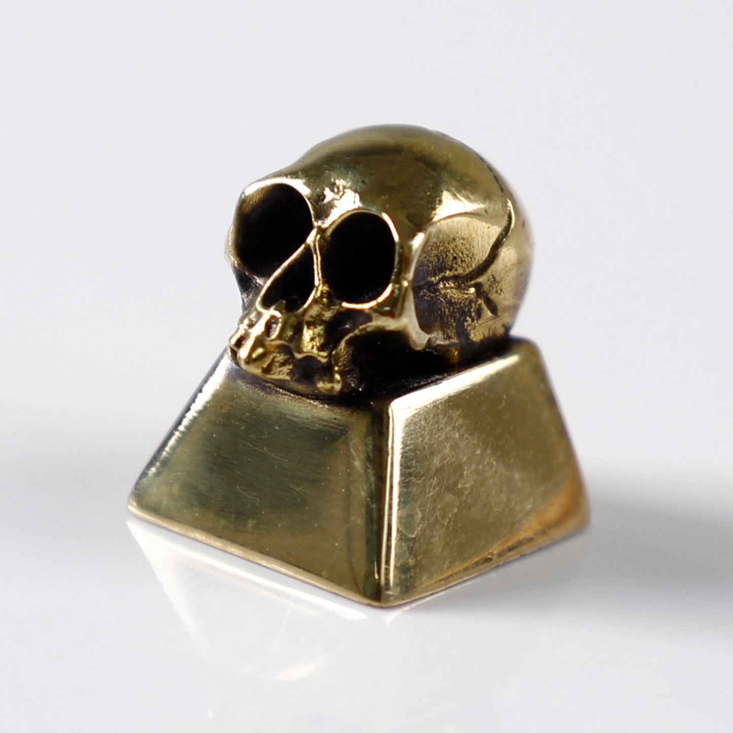 YMDK ESC Key 1pcs stereoscopic Pure Copper keycaps Skull Handmade Artisans Metal Key Caps for Mechanical Keyboard